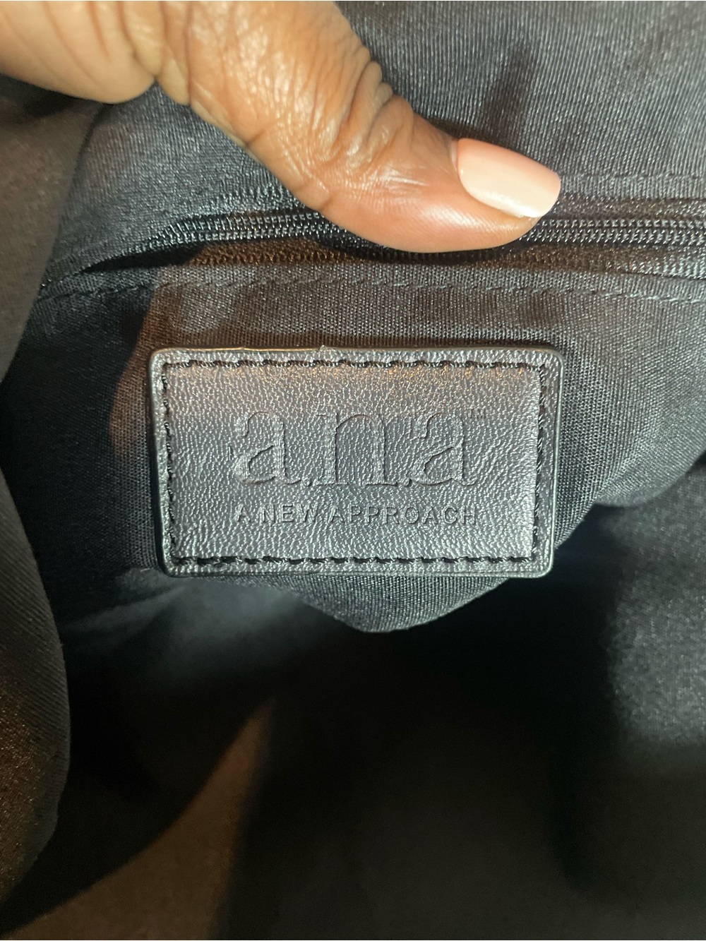 A.N.A. Cowhide Leather Black Croc Embossed Hobo Shoulder Bag Travel Vacation NWT - Picture 3 of 16